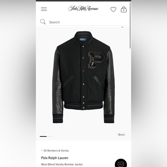 Polo Ralph Lauren Other - Polo by Ralph Lauren Black Varsity Jacket